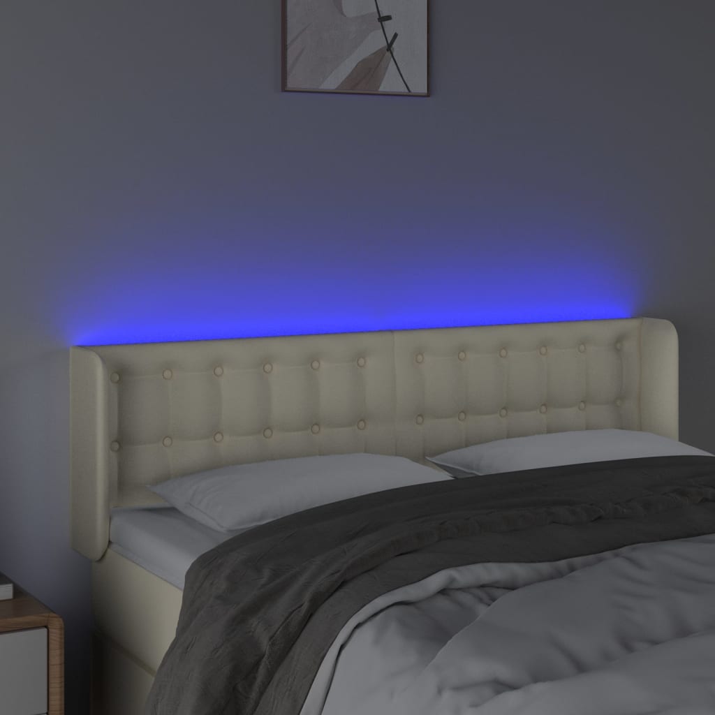 Tête de lit à LED Crème 147x16x78/88 cm Similicuir - XIOS