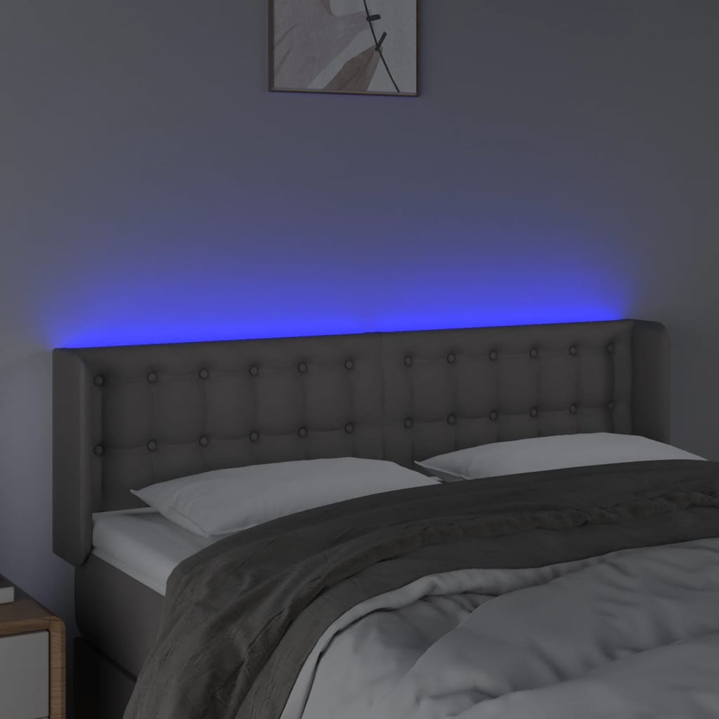 Tête de lit à LED Gris 147x16x78/88 cm Similicuir - XIOS