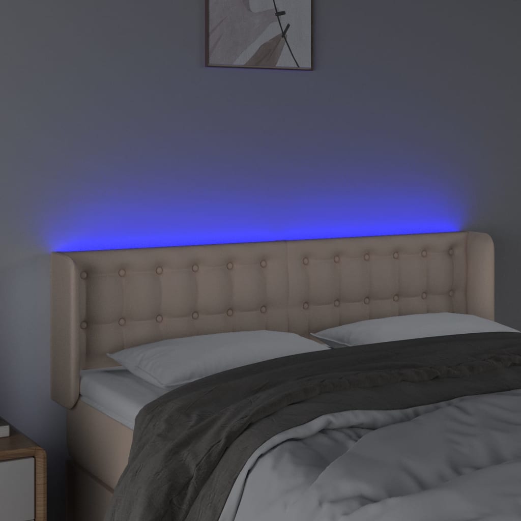 Tête de lit à LED Cappuccino 147x16x78/88 cm Similicuir - XIOS