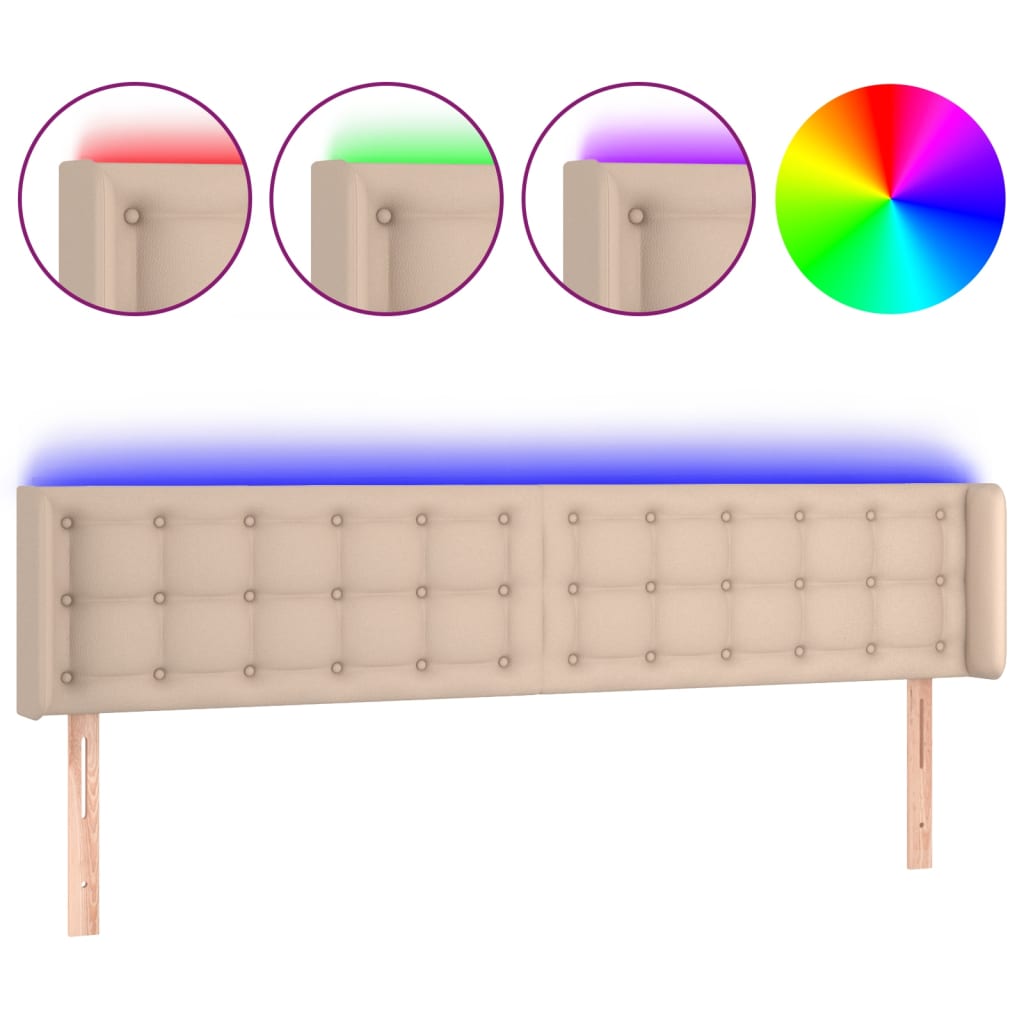 Tête de lit à LED Cappuccino 163x16x78/88 cm Similicuir - XIOS