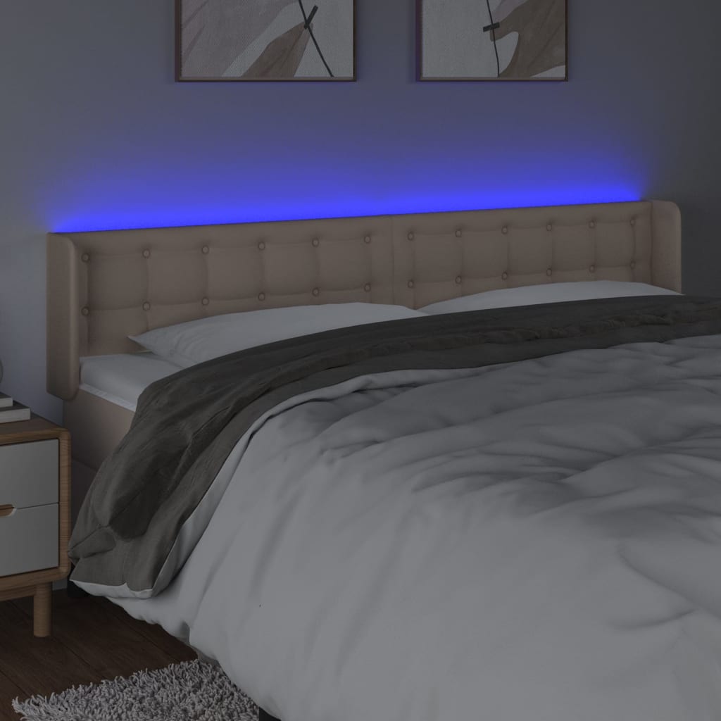 Tête de lit à LED Cappuccino 163x16x78/88 cm Similicuir - XIOS