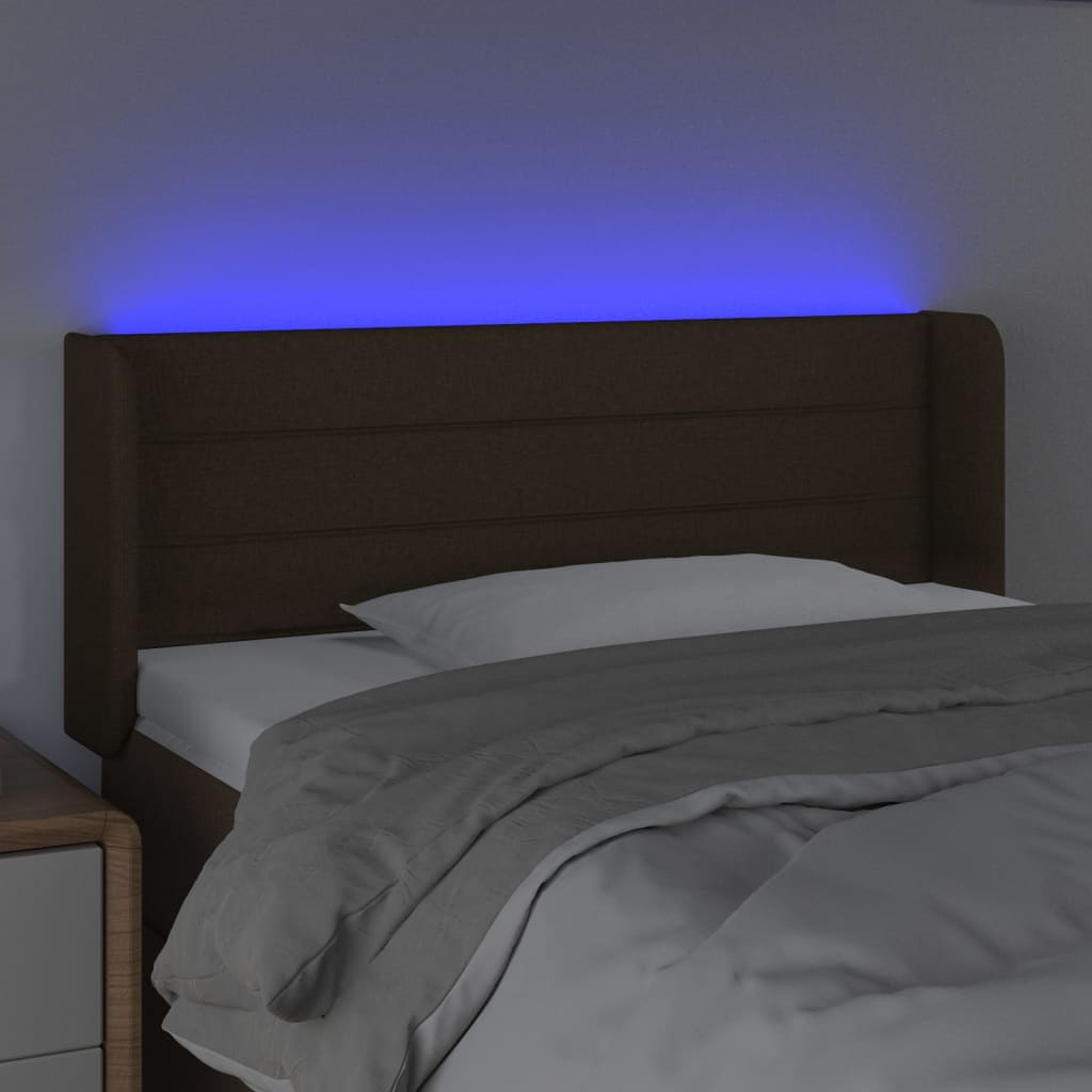 Tête de lit à LED Marron foncé 93x16x78/88 cm Tissu - XIOS