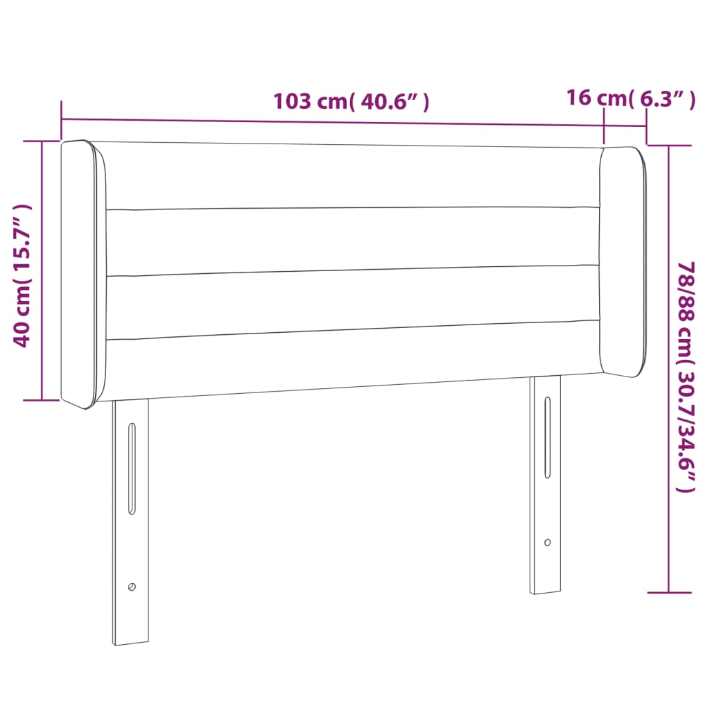 Tête de lit à LED Marron foncé 103x16x78/88 cm Tissu - XIOS
