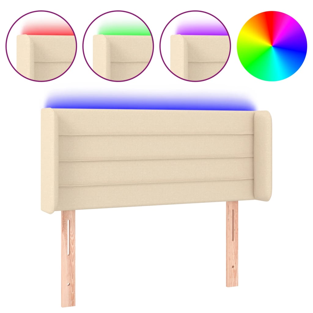 Tête de lit à LED Crème 103x16x78/88 cm Tissu - XIOS
