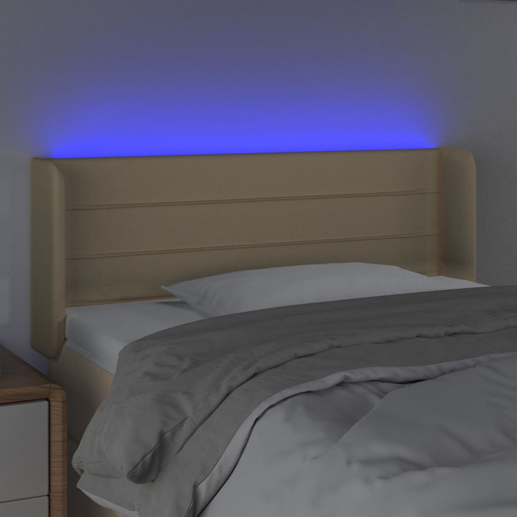 Tête de lit à LED Crème 103x16x78/88 cm Tissu - XIOS