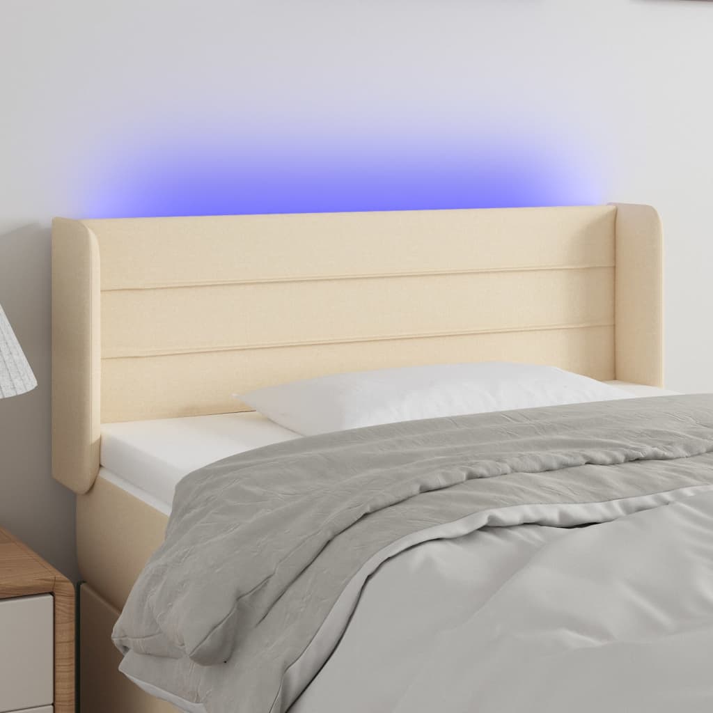 Tête de lit à LED Crème 103x16x78/88 cm Tissu - XIOS
