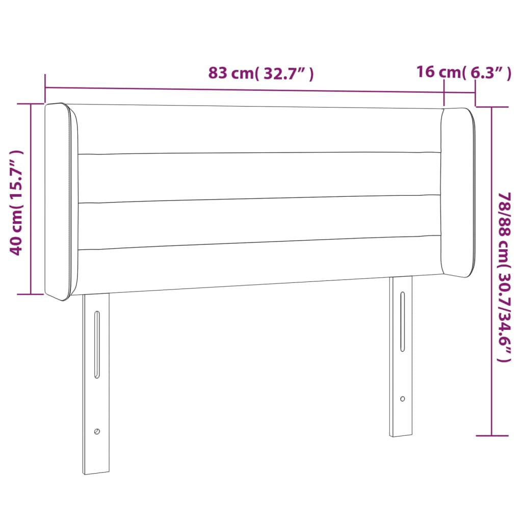 Tête de lit à LED Gris clair 83x16x78/88 cm Velours - XIOS