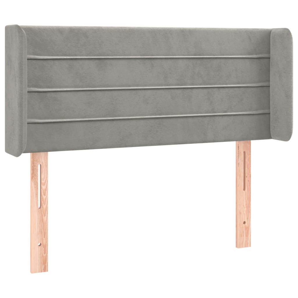 Tête de lit à LED Gris clair 93x16x78/88 cm Velours - XIOS