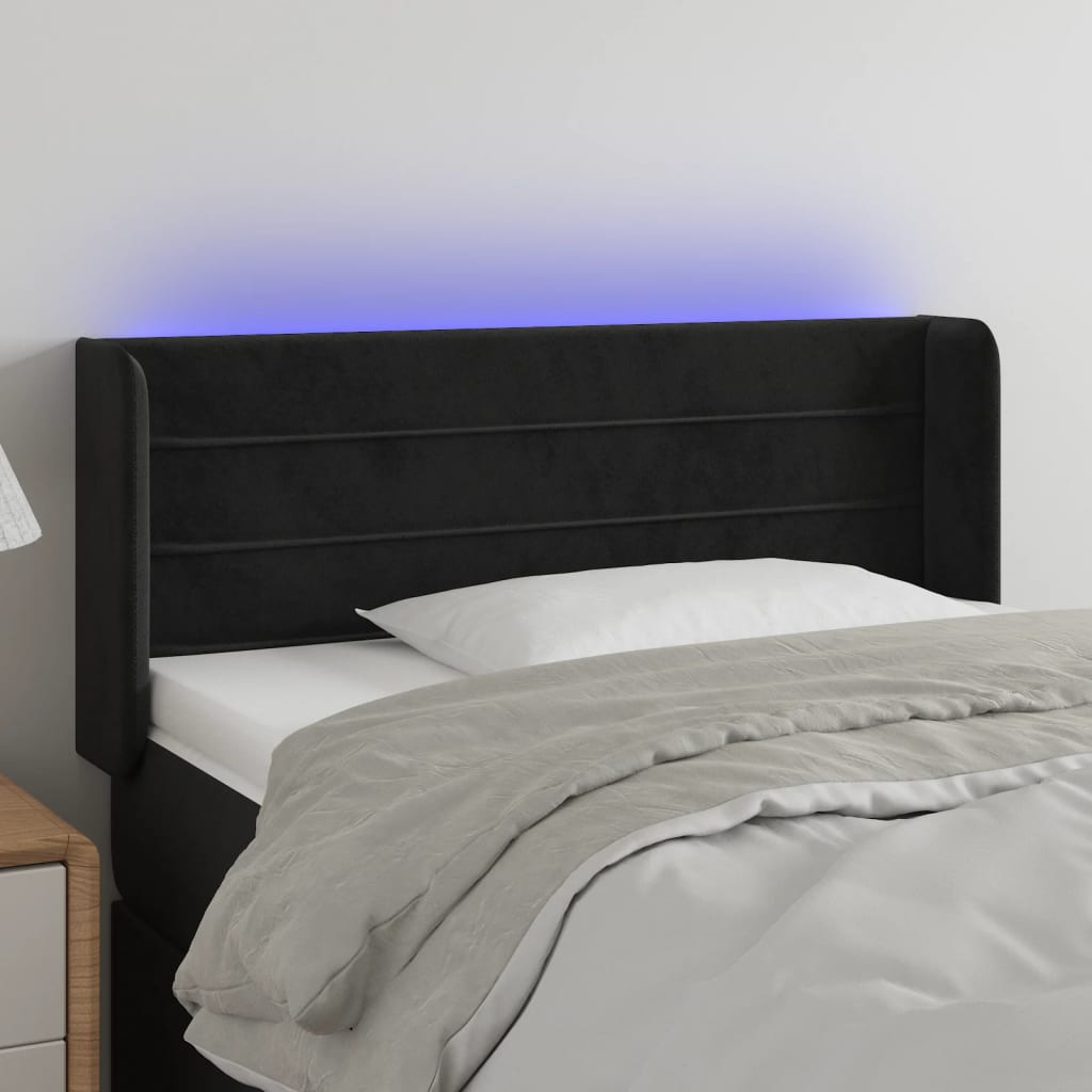 Tête de lit à LED Noir 93x16x78/88 cm Velours - XIOS