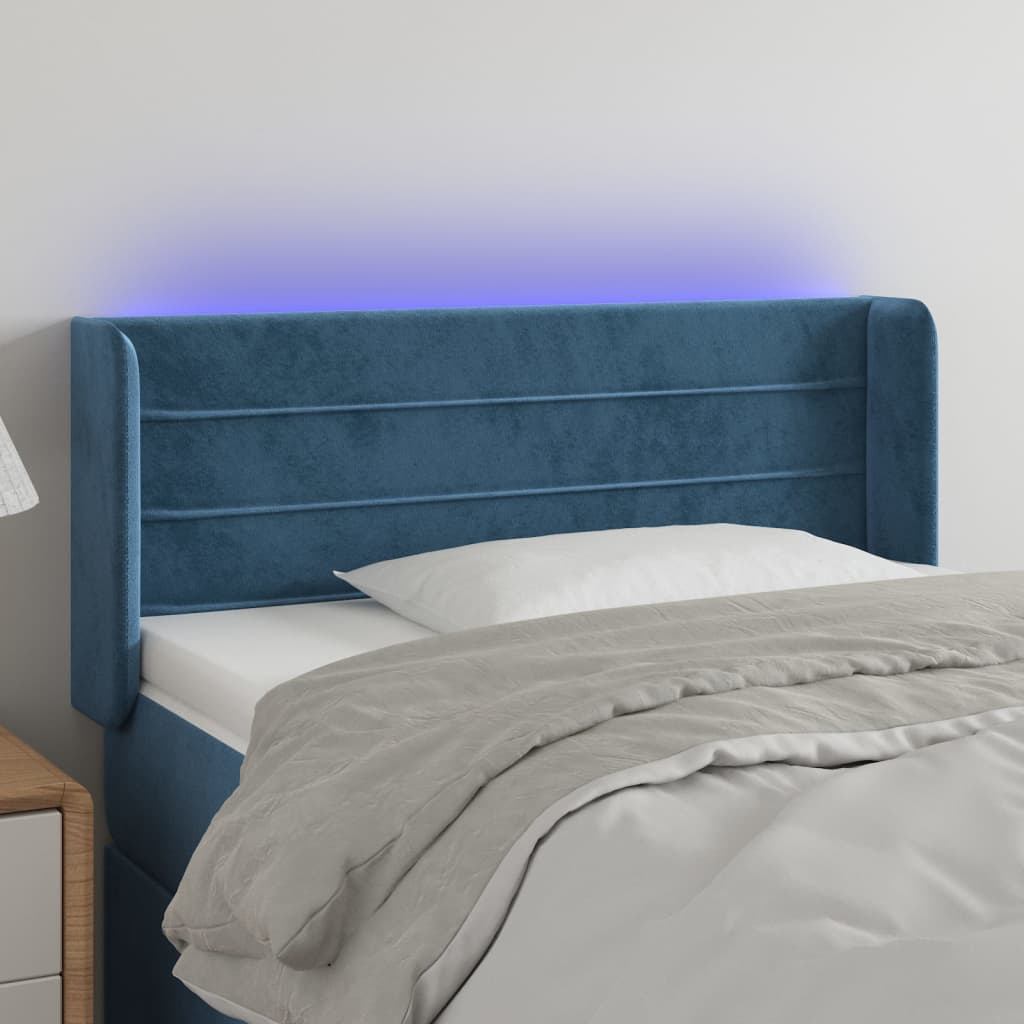Tête de lit à LED Bleu foncé 93x16x78/88 cm Velours - XIOS