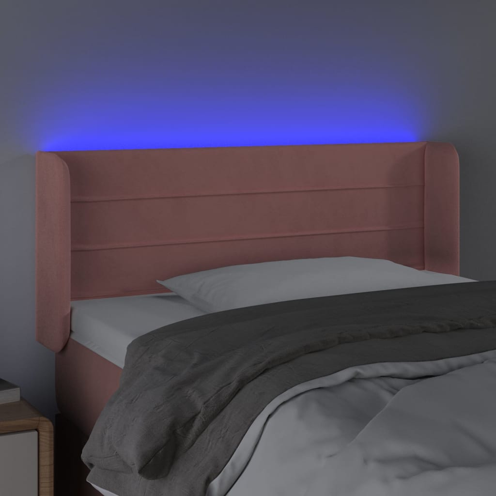 Tête de lit à LED Rose 103x16x78/88 cm Velours - XIOS