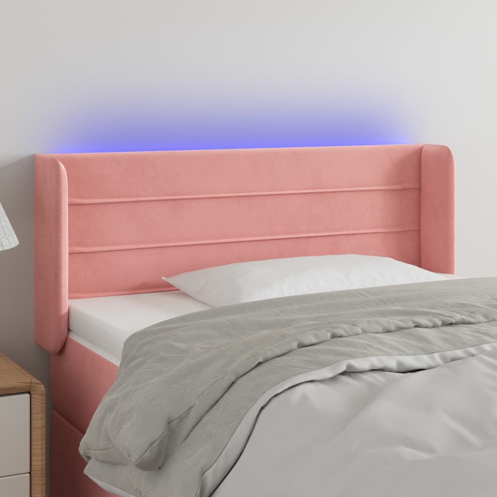 Tête de lit à LED Rose 103x16x78/88 cm Velours - XIOS