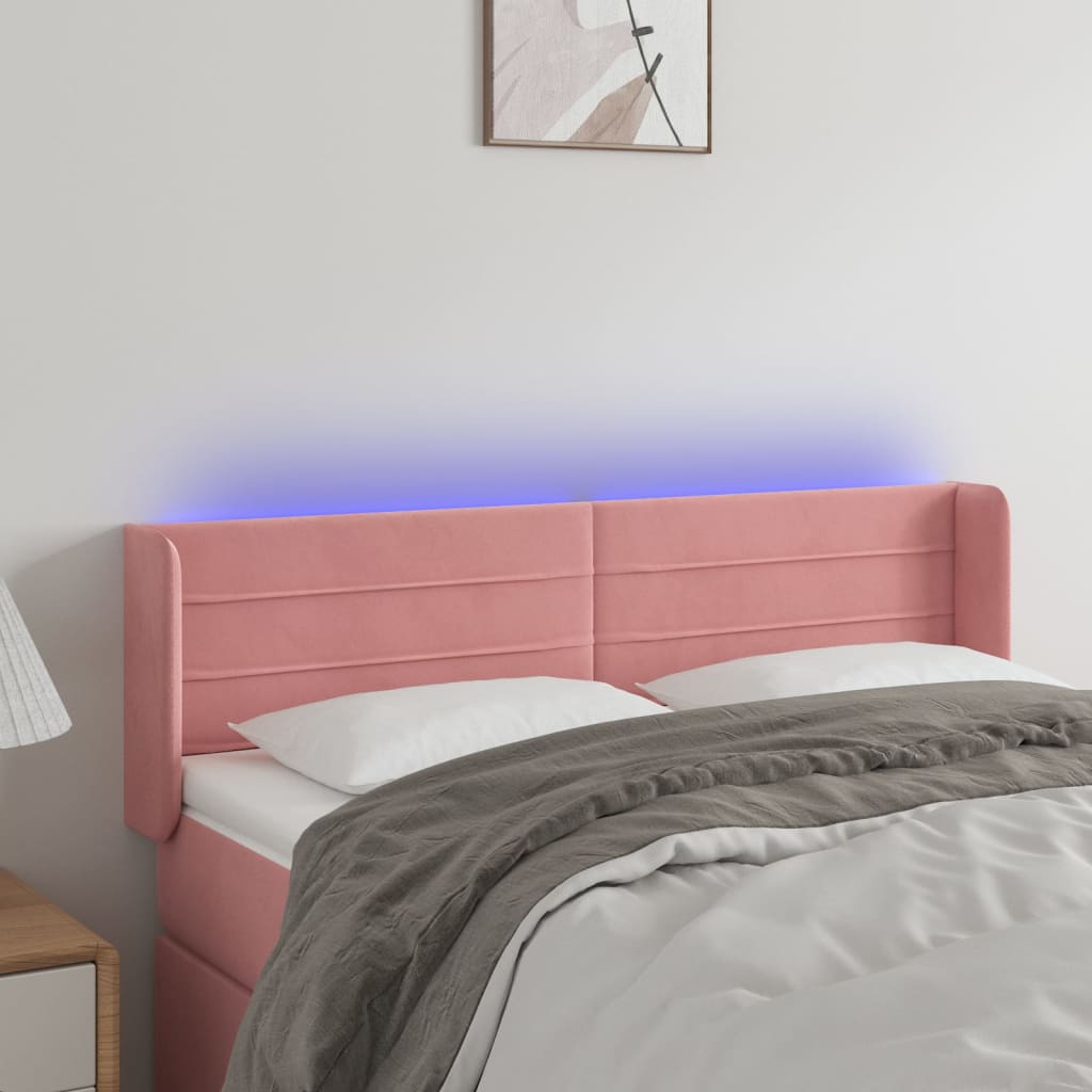 Tête de lit à LED Rose 147x16x78/88 cm Velours - XIOS