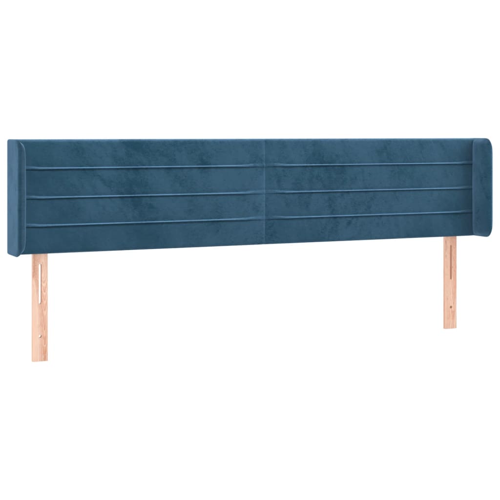 Tête de lit à LED Bleu foncé 203x16x78/88 cm Velours - XIOS