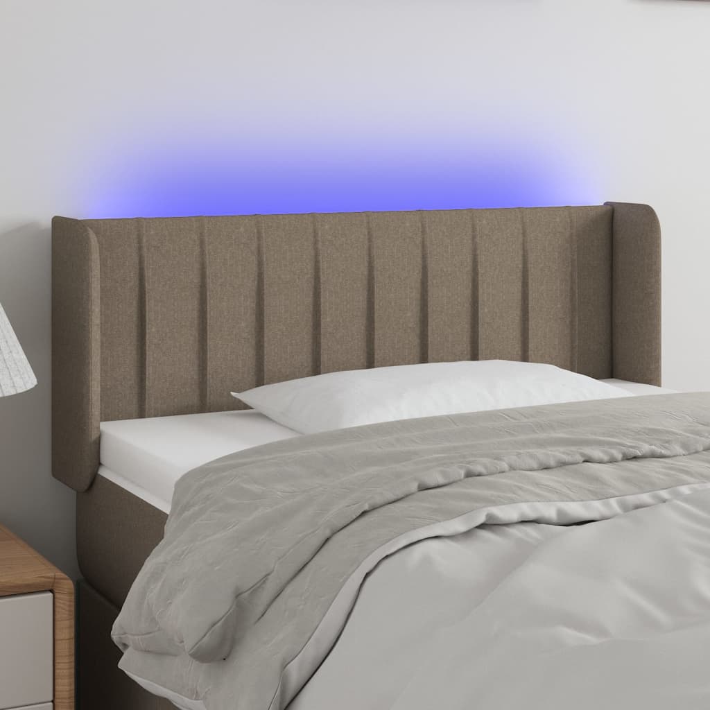 Tête de lit à LED Taupe 83x16x78/88 cm Tissu - XIOS