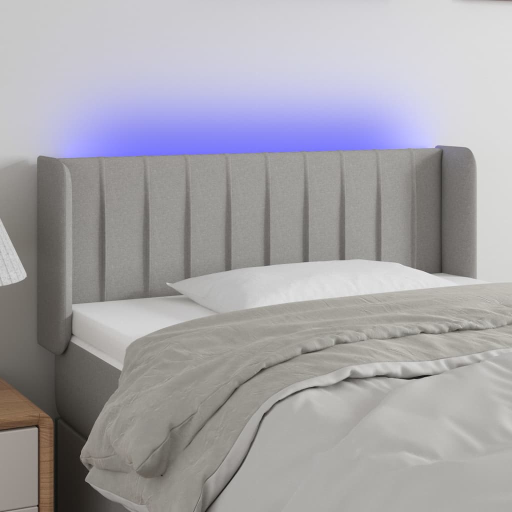 Tête de lit à LED Gris clair 93x16x78/88 cm Tissu - XIOS