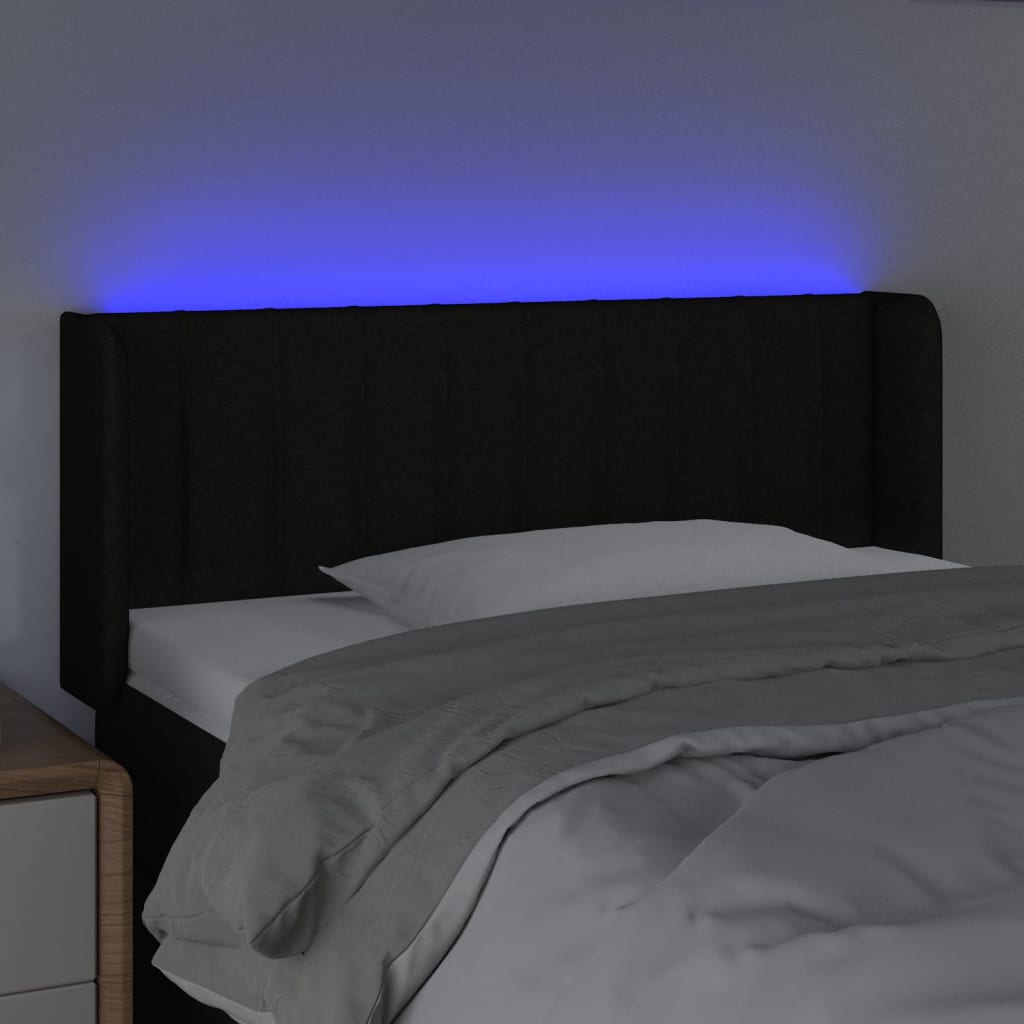 Tête de lit à LED Noir 103x16x78/88 cm Tissu - XIOS