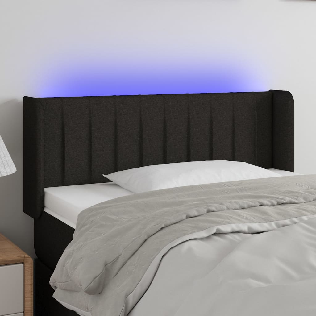 Tête de lit à LED Noir 103x16x78/88 cm Tissu - XIOS