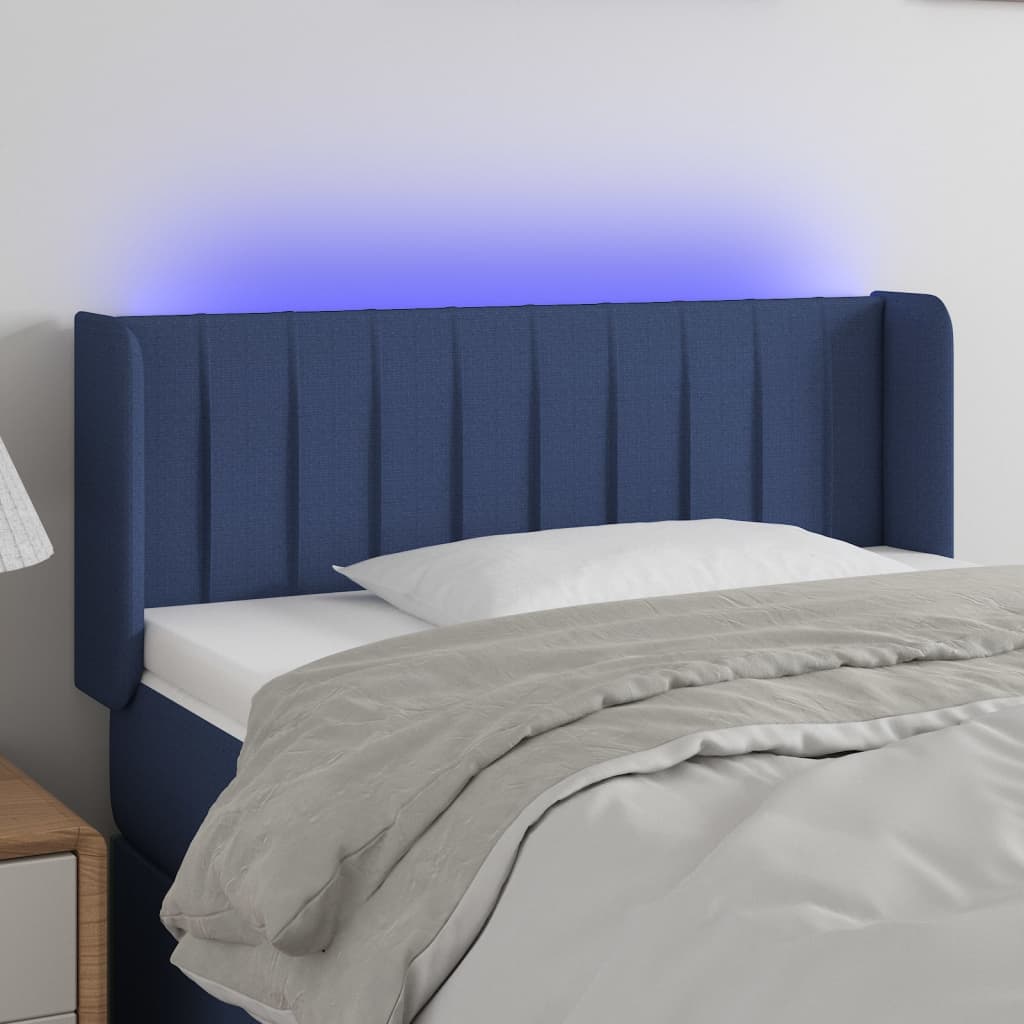 Tête de lit à LED Bleu 103x16x78/88 cm Tissu - XIOS