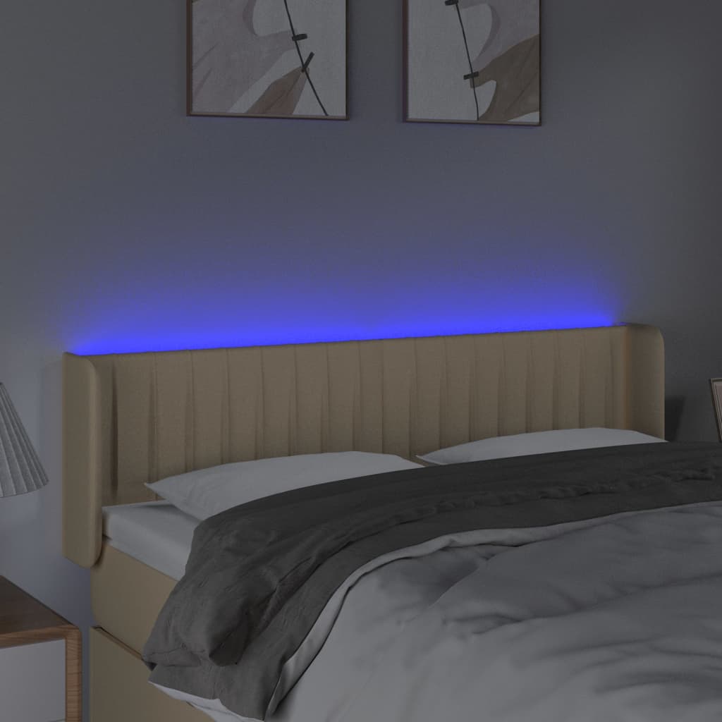 Tête de lit à LED Crème 147x16x78/88 cm Tissu - XIOS