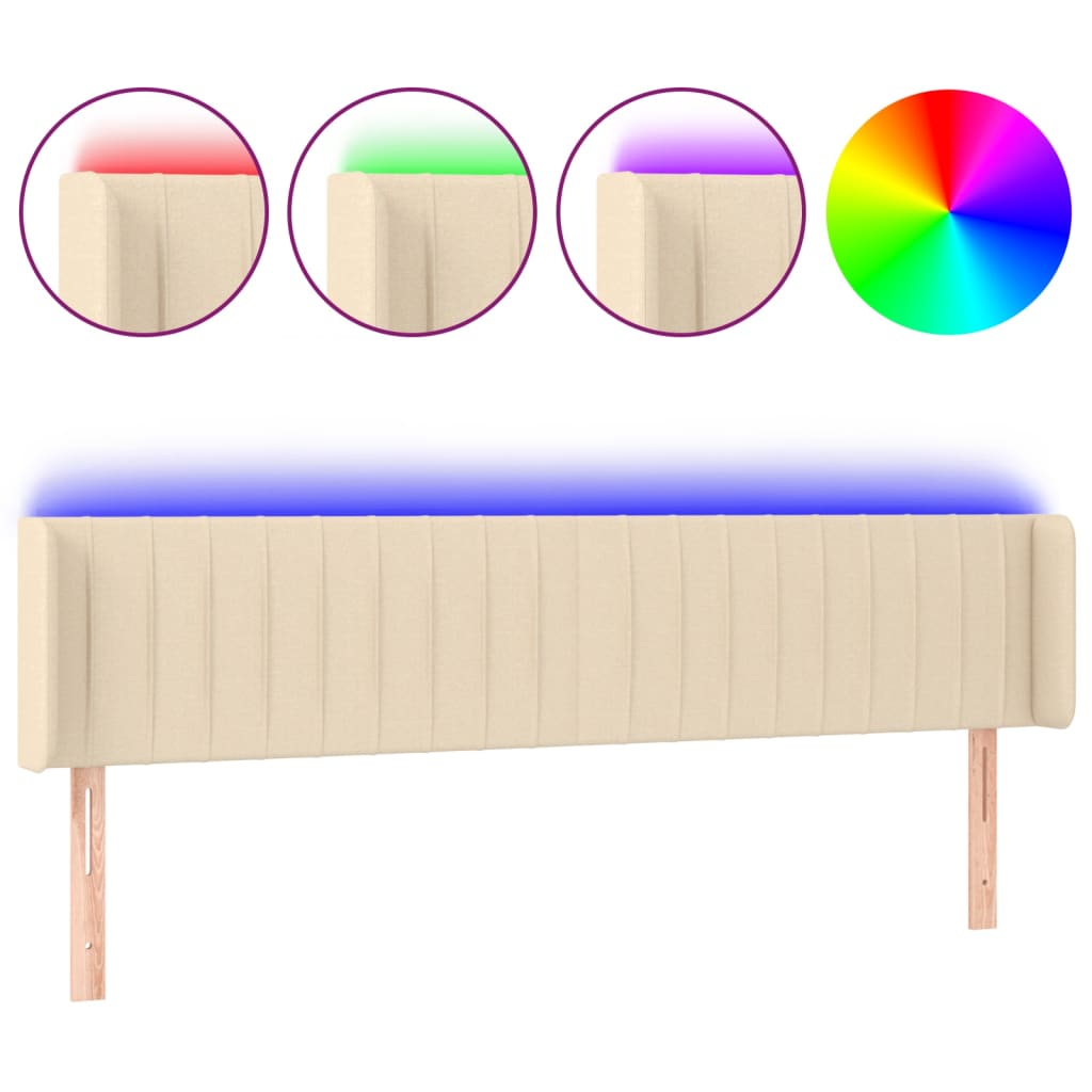 Tête de lit à LED Crème 183x16x78/88 cm Tissu - XIOS