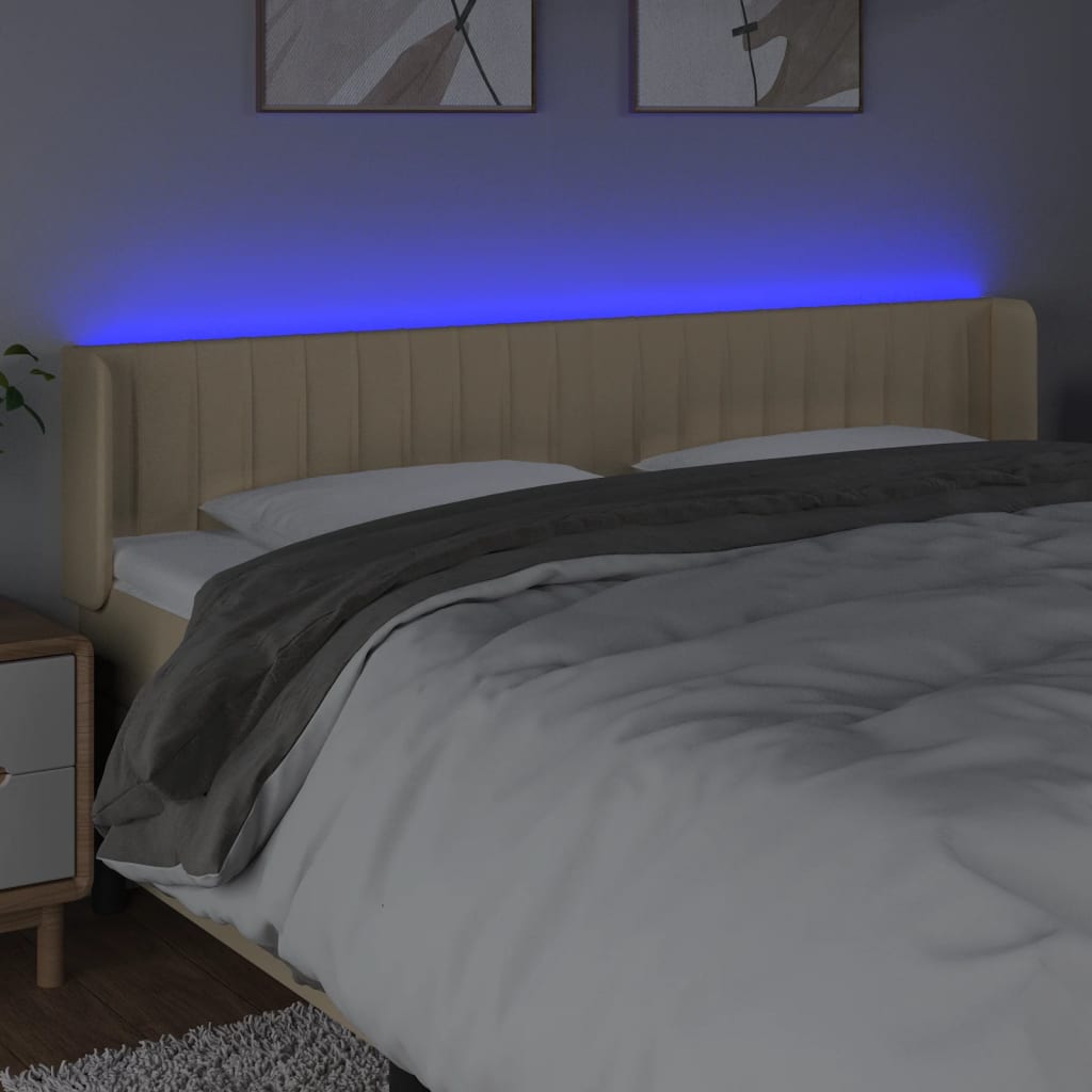 Tête de lit à LED Crème 183x16x78/88 cm Tissu - XIOS