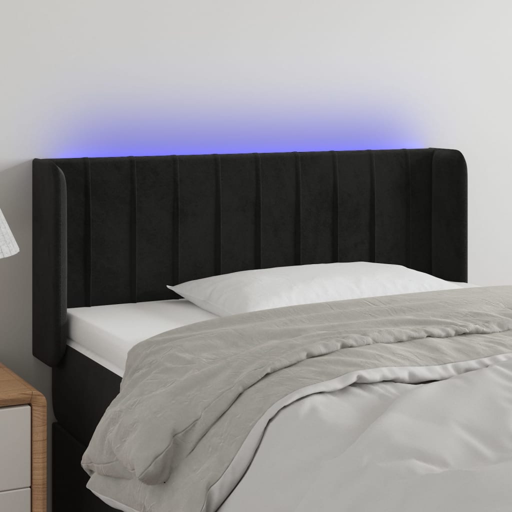 Tête de lit à LED Noir 93x16x78/88 cm Velours - XIOS