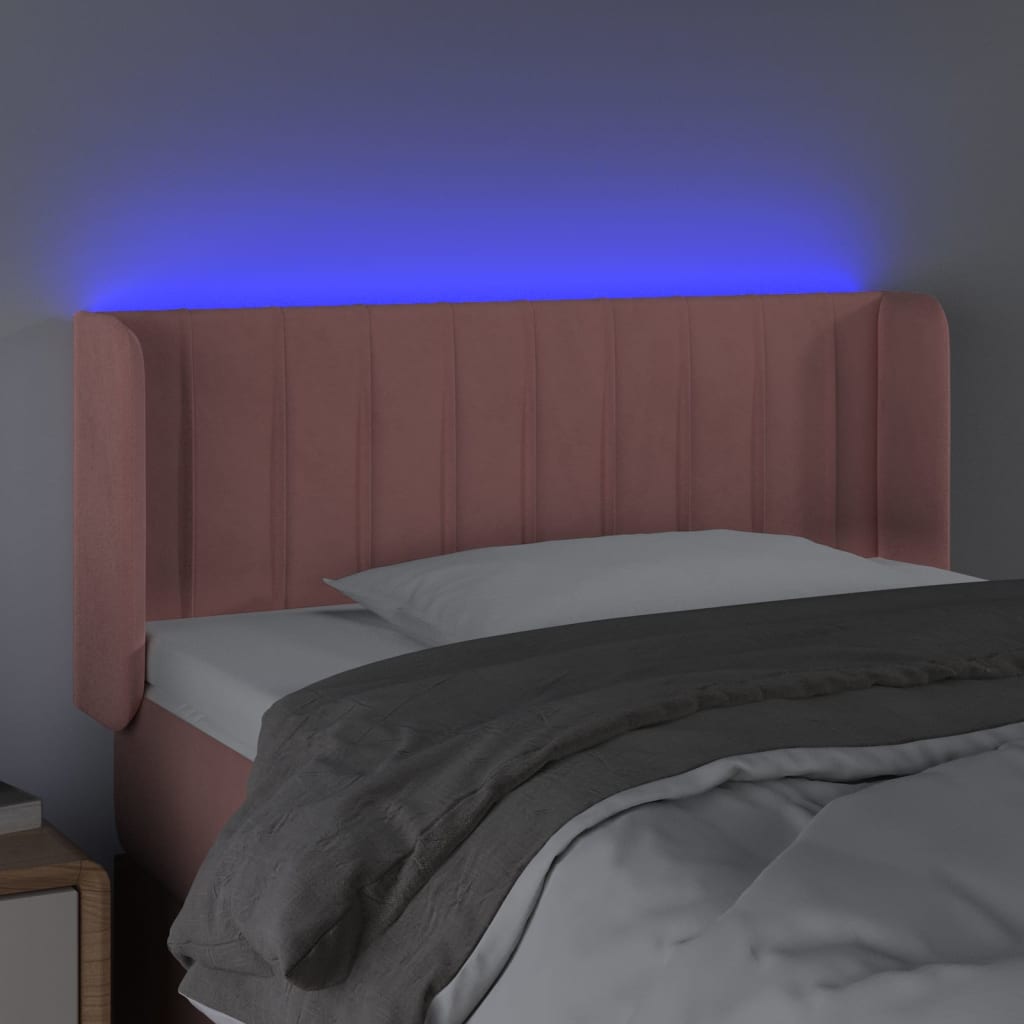 Tête de lit à LED Rose 93x16x78/88 cm Velours - XIOS