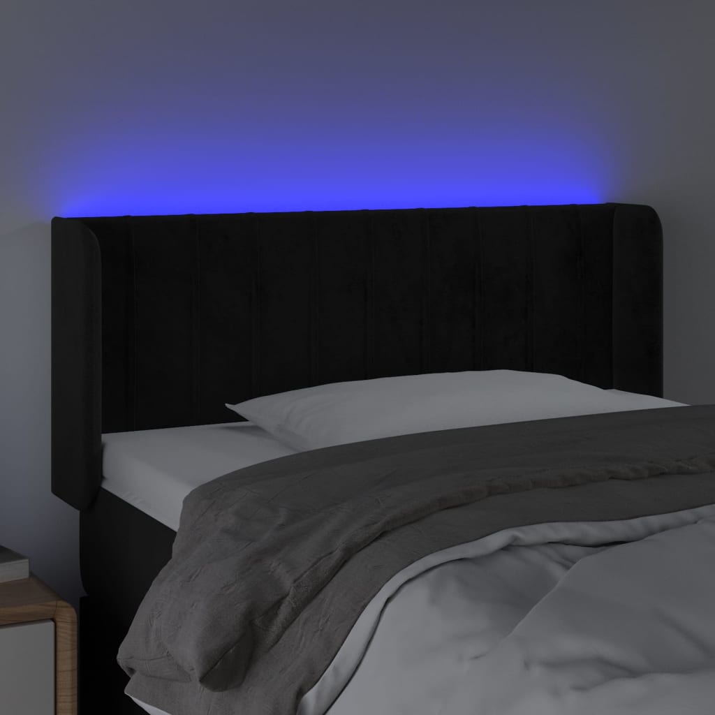 Tête de lit à LED Noir 103x16x78/88 cm Velours - XIOS