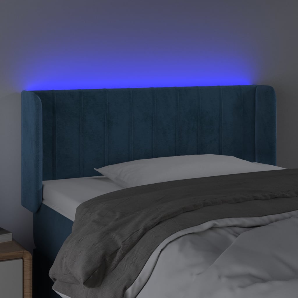Tête de lit à LED Bleu foncé 103x16x78/88 cm Velours - XIOS