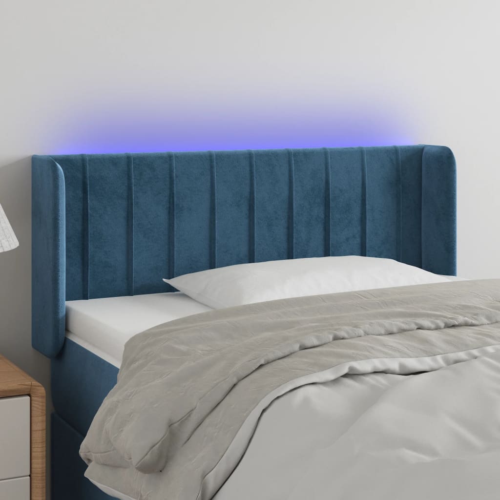 Tête de lit à LED Bleu foncé 103x16x78/88 cm Velours - XIOS