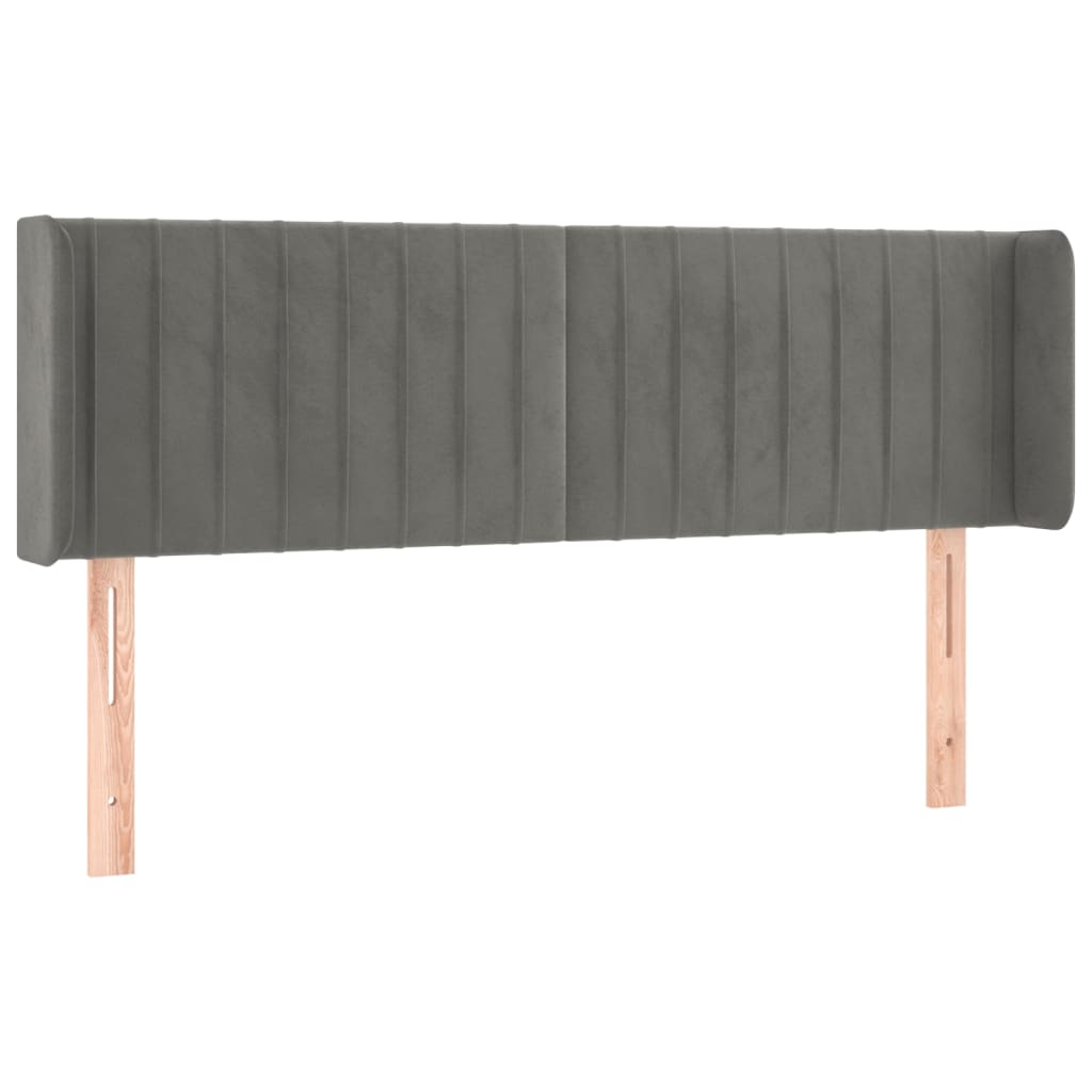 Tête de lit à LED Gris clair 147x16x78/88 cm Velours - XIOS