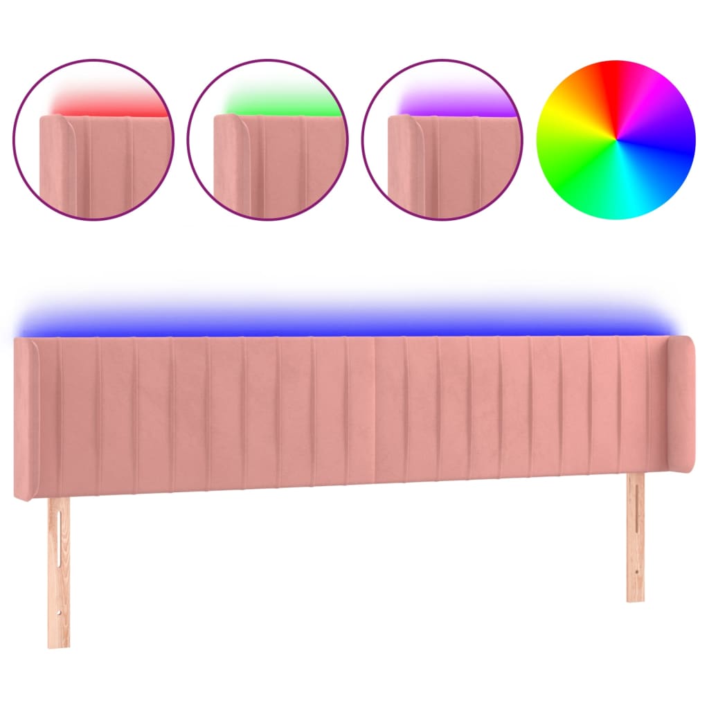 Tête de lit à LED Rose 183x16x78/88 cm Velours - XIOS