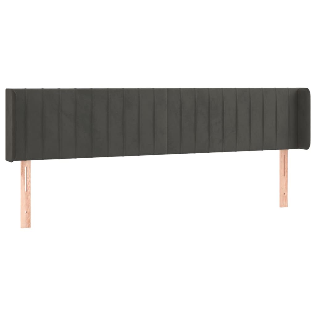 Tête de lit à LED Gris foncé 203x16x78/88 cm Velours - XIOS