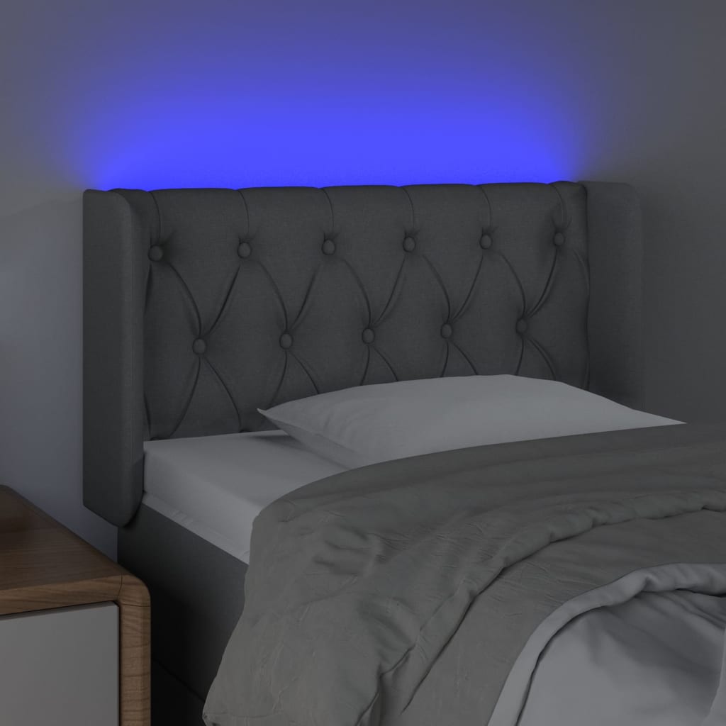 Tête de lit à LED Gris clair 83x16x78/88 cm Tissu - XIOS