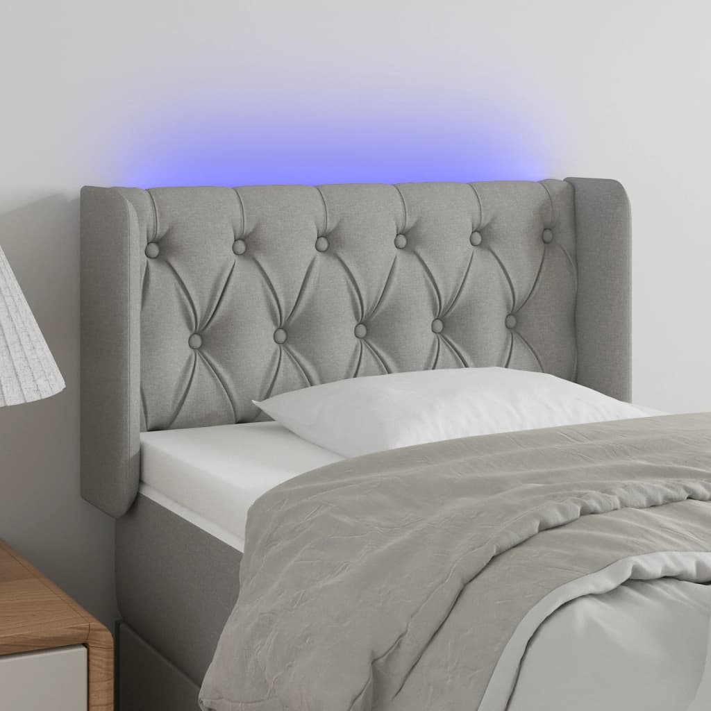 Tête de lit à LED Gris clair 83x16x78/88 cm Tissu - XIOS
