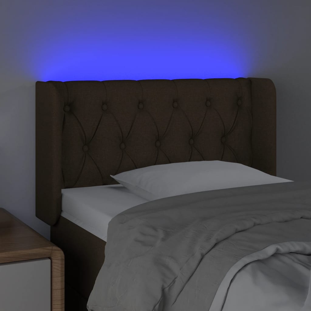 Tête de lit à LED Marron foncé 83x16x78/88 cm Tissu - XIOS