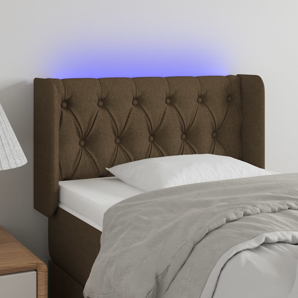 Tête de lit à LED Marron foncé 83x16x78/88 cm Tissu - XIOS
