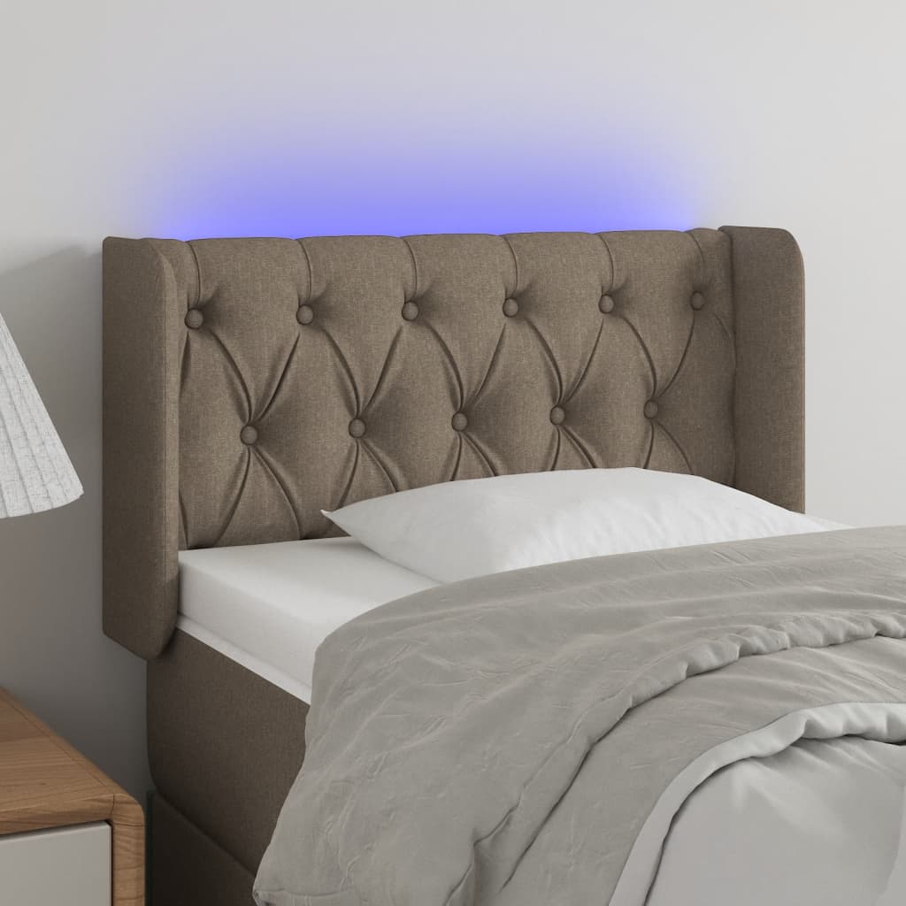Tête de lit à LED Taupe 83x16x78/88 cm Tissu - XIOS