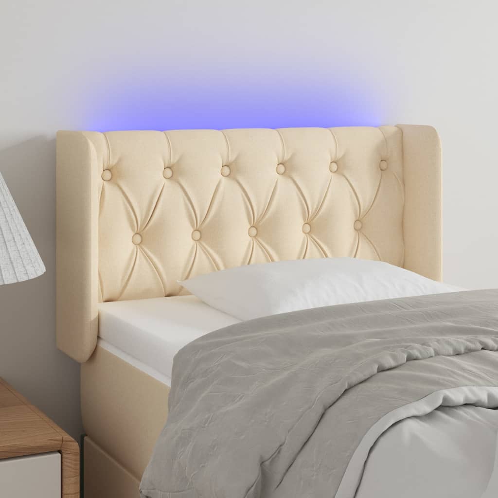 Tête de lit à LED Crème 83x16x78/88 cm Tissu - XIOS