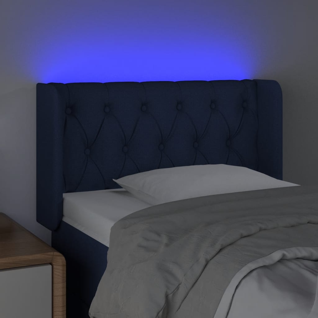 Tête de lit à LED Bleu 83x16x78/88 cm Tissu - XIOS