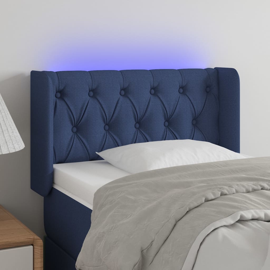 Tête de lit à LED Bleu 83x16x78/88 cm Tissu - XIOS