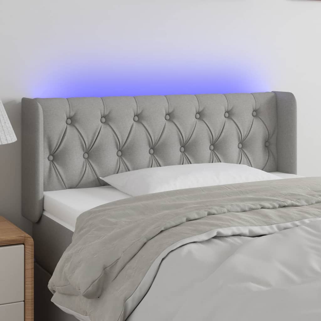 Tête de lit à LED Gris clair 93x16x78/88 cm Tissu - XIOS