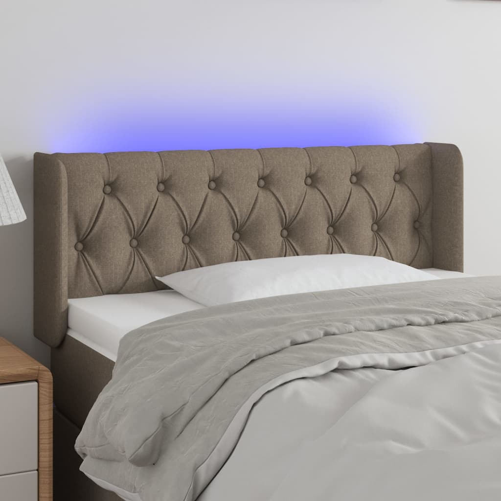Tête de lit à LED Taupe 93x16x78/88 cm Tissu - XIOS