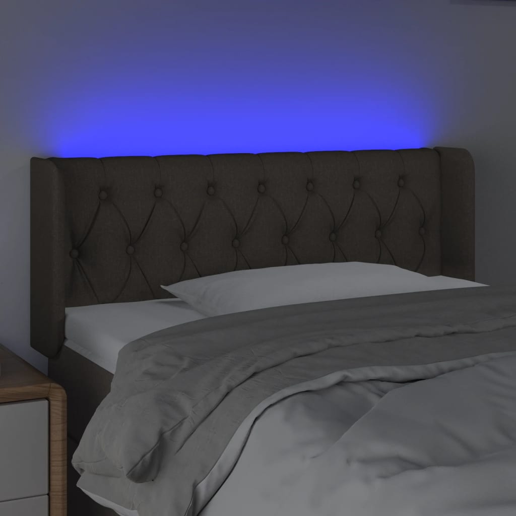 Tête de lit à LED Taupe 103x16x78/88 cm Tissu - XIOS
