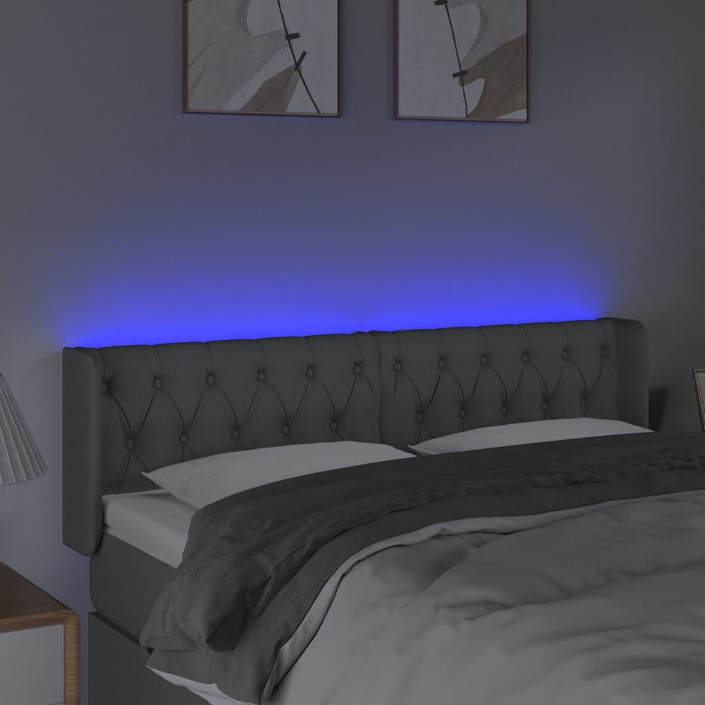 Tête de lit à LED Gris clair 163x16x78/88 cm Tissu - XIOS