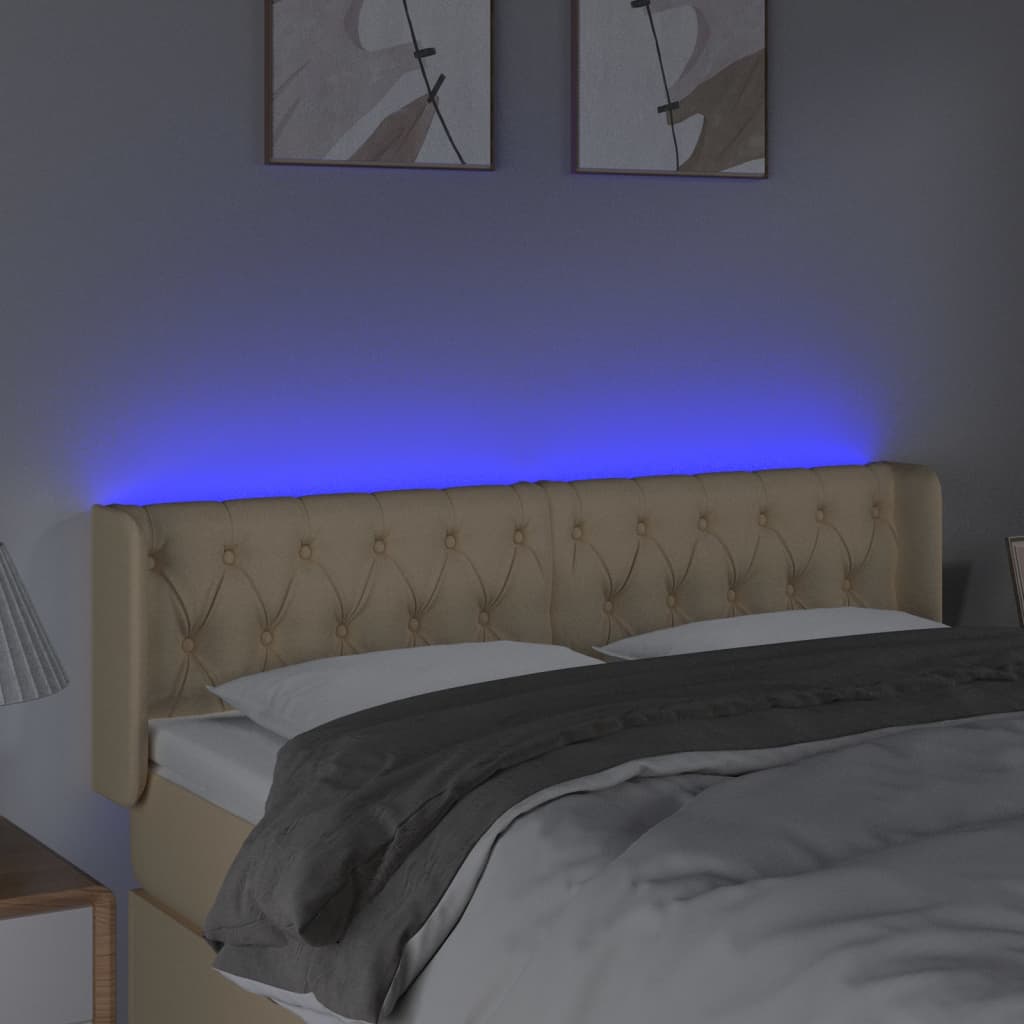 Tête de lit à LED Crème 163x16x78/88 cm Tissu - XIOS