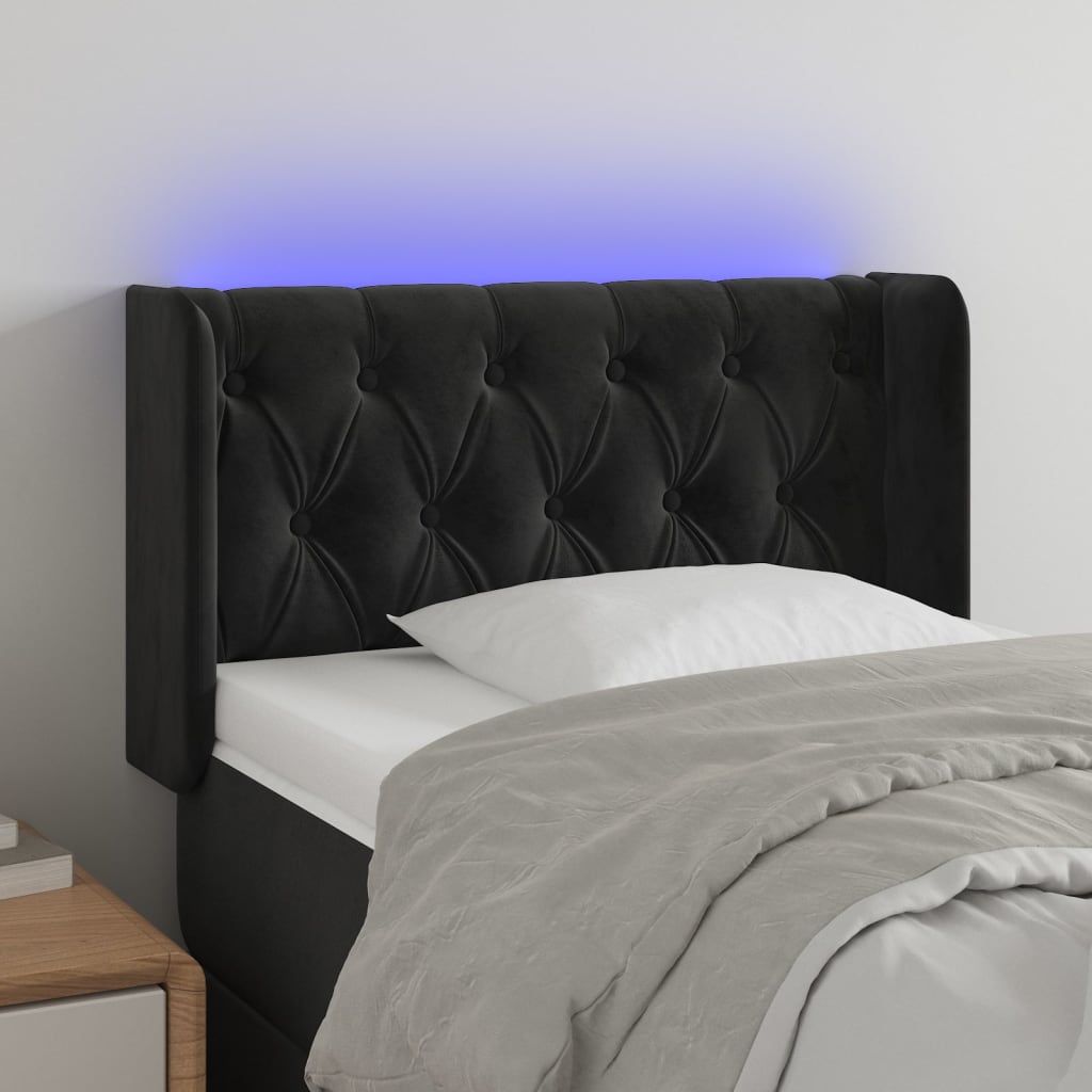 Tête de lit à LED Noir 83x16x78/88 cm Velours - XIOS