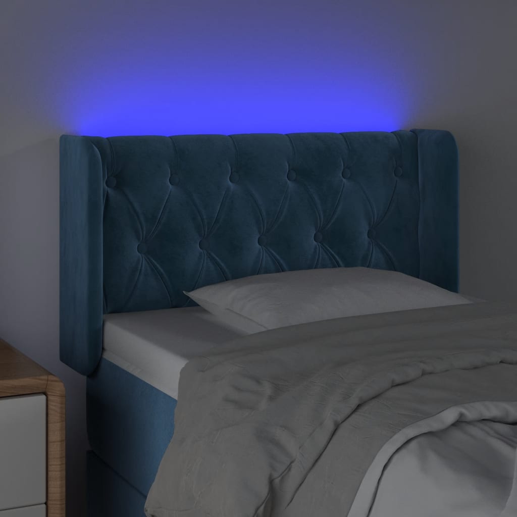Tête de lit à LED Bleu foncé 83x16x78/88 cm Velours - XIOS