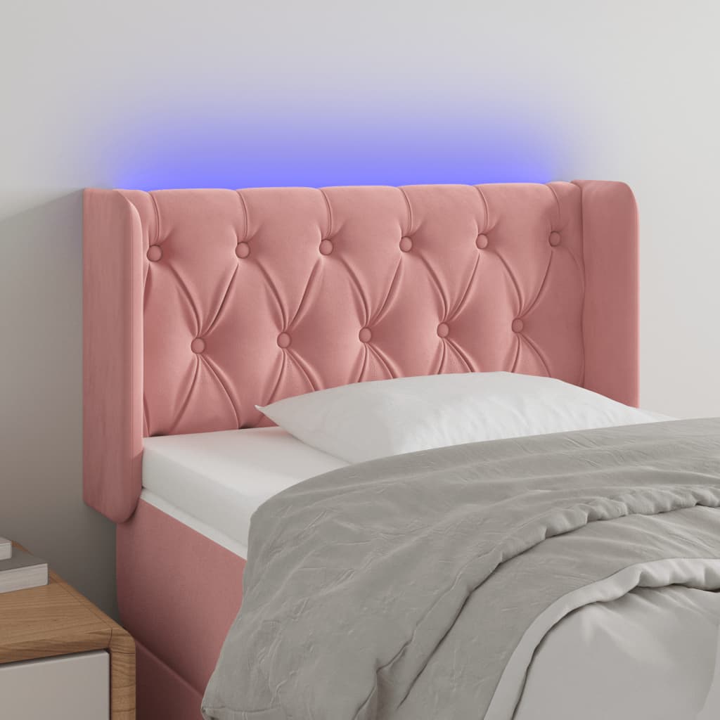 Tête de lit à LED Rose 83x16x78/88 cm Velours - XIOS